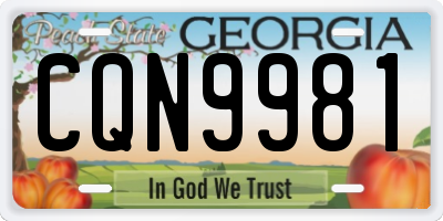GA license plate CQN9981