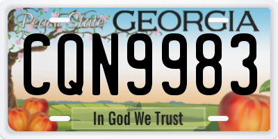 GA license plate CQN9983