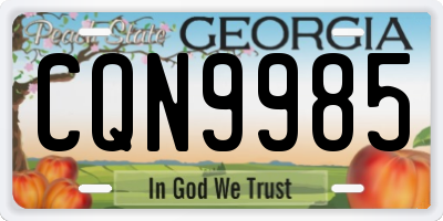 GA license plate CQN9985