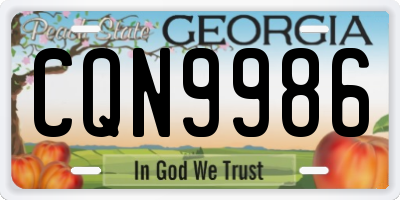 GA license plate CQN9986