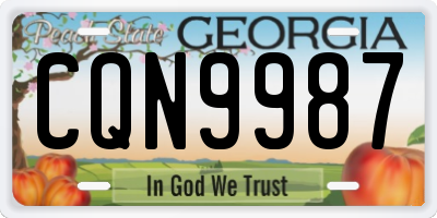 GA license plate CQN9987