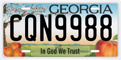 GA license plate CQN9988