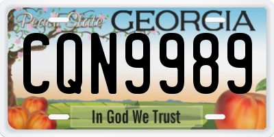 GA license plate CQN9989