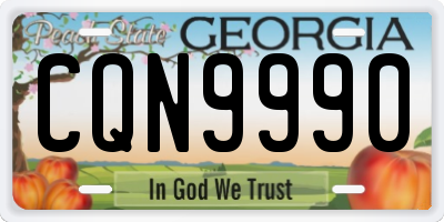 GA license plate CQN9990