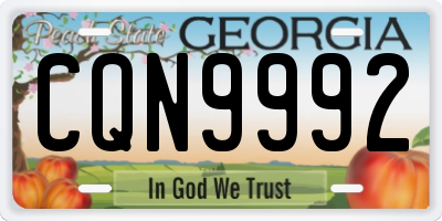 GA license plate CQN9992