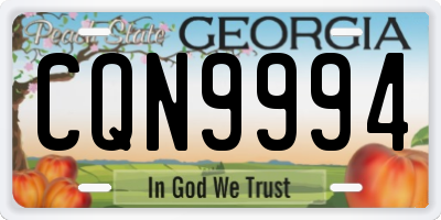 GA license plate CQN9994