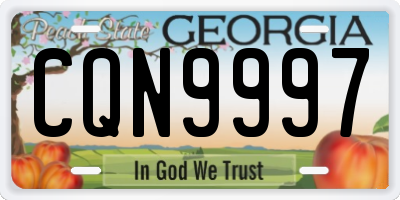 GA license plate CQN9997
