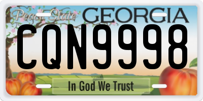 GA license plate CQN9998