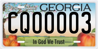 GA license plate CQO0003