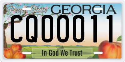 GA license plate CQO0011