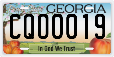GA license plate CQO0019