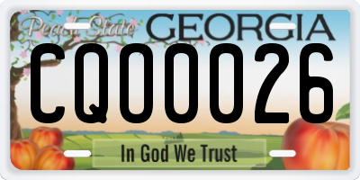 GA license plate CQO0026