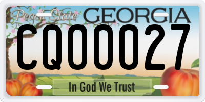 GA license plate CQO0027