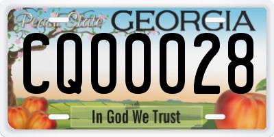 GA license plate CQO0028