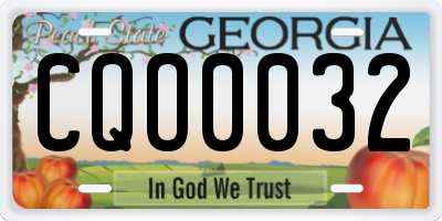 GA license plate CQO0032