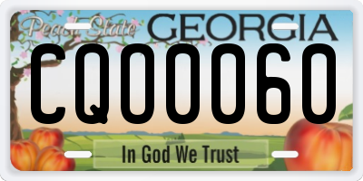 GA license plate CQO0060
