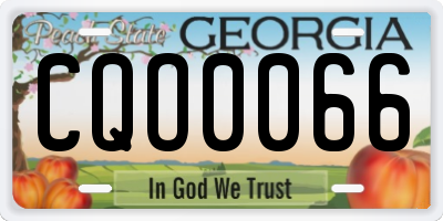 GA license plate CQO0066