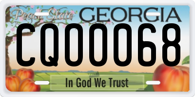 GA license plate CQO0068