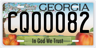 GA license plate CQO0082