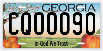 GA license plate CQO0090