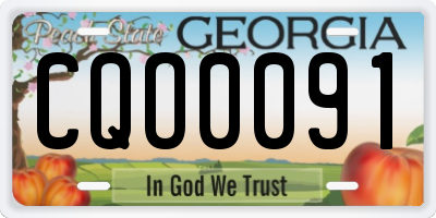 GA license plate CQO0091