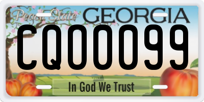 GA license plate CQO0099