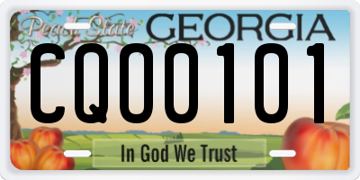 GA license plate CQO0101