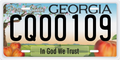 GA license plate CQO0109