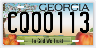 GA license plate CQO0113