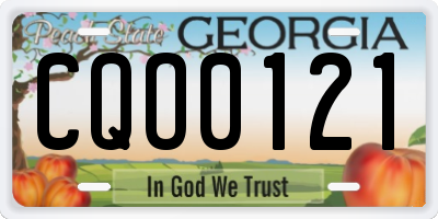 GA license plate CQO0121