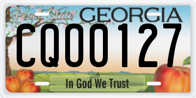 GA license plate CQO0127