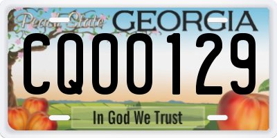 GA license plate CQO0129