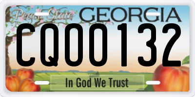 GA license plate CQO0132