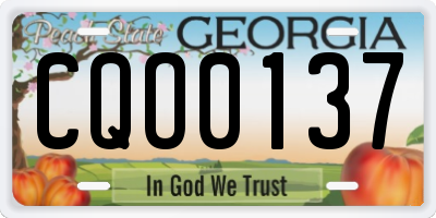 GA license plate CQO0137