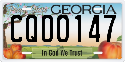 GA license plate CQO0147
