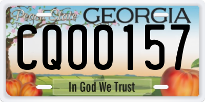 GA license plate CQO0157