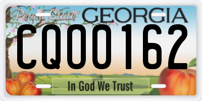 GA license plate CQO0162