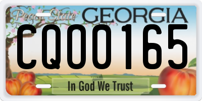 GA license plate CQO0165