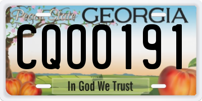 GA license plate CQO0191