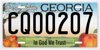 GA license plate CQO0207
