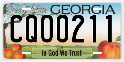 GA license plate CQO0211