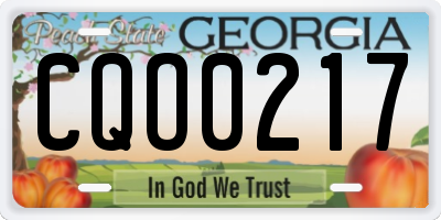 GA license plate CQO0217