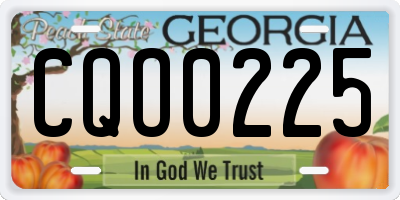 GA license plate CQO0225