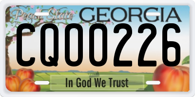 GA license plate CQO0226