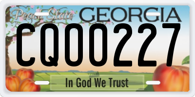 GA license plate CQO0227