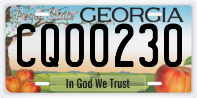 GA license plate CQO0230