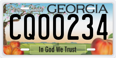 GA license plate CQO0234
