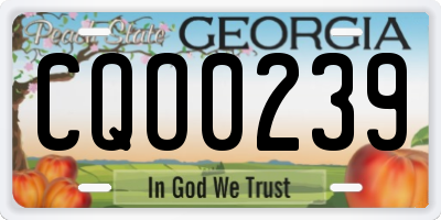 GA license plate CQO0239