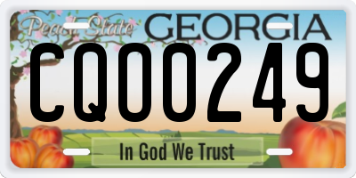GA license plate CQO0249