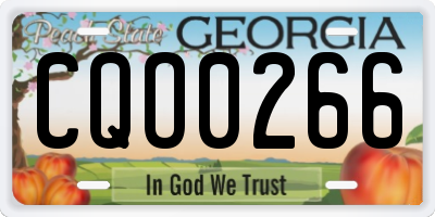GA license plate CQO0266